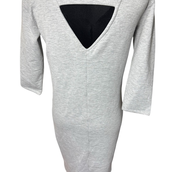 Bobeau Heather Gray Knit Bodycon Midi Dress | 3/4 Sleeve Casual XS - Picture 4 of 12